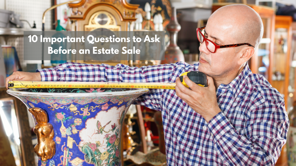 appraiser appraising a vase at an estate sale