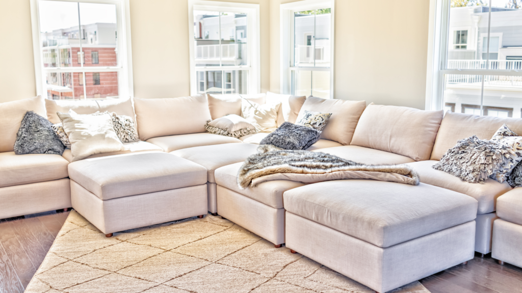 light and bright living room space